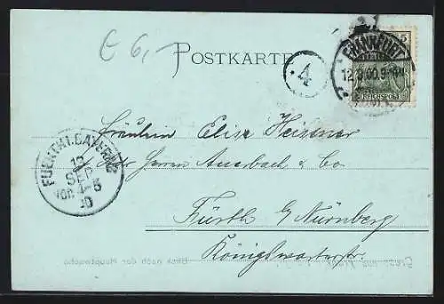 AK Frankfurt a. M., Blick nach der Hauptwache mit Strassenbahn