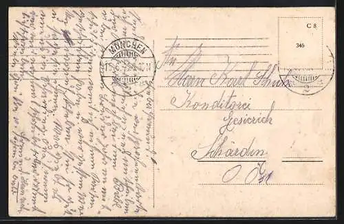 AK München, Karlstorrondell mit Strassenbahn