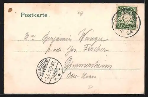 AK Nürnberg, Strassenpartie mit Strassenbahn
