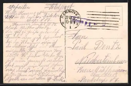 AK Hannover, Georgstrasse mit Cafe Kröpcke und Strassenbahn