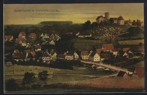 AK Burgthann, Ortsansicht mit Burgberg