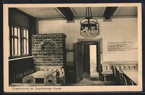 AK Chorin, Tagesraumecke der Jugendherberge, Wandspruch