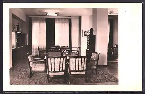 AK Kienbaum /Erkner, Internationales Gästehaus Kienbaum, Lesezimmer, Innenansicht