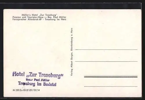 AK Treseburg im Harz, Hotel Zur Treseburg Paul Müller