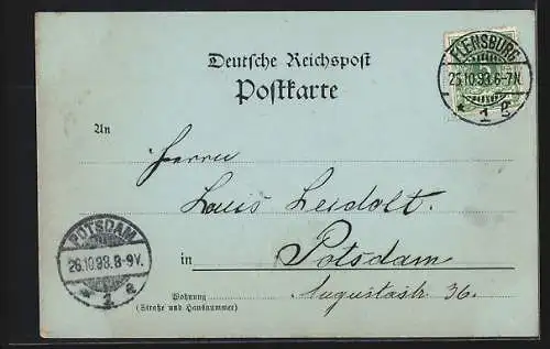 Mondschein-AK Flensburg, Teilansicht