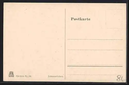 Künstler-AK P. Hey: Schneewittchen, der Prinz am gläsernen Sarg der Prinzessin