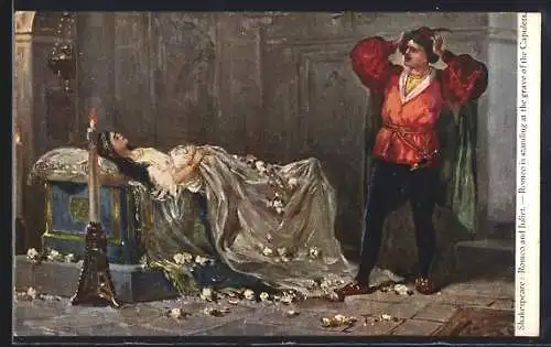 AK Shakespeare: Romeo and Juliet, Romeo is standing at the grave of the Capulets