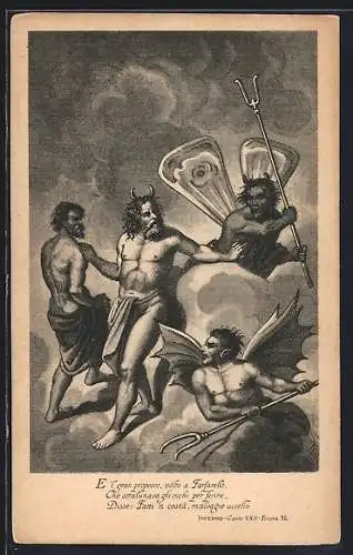AK Szene aus Dantes Inferno