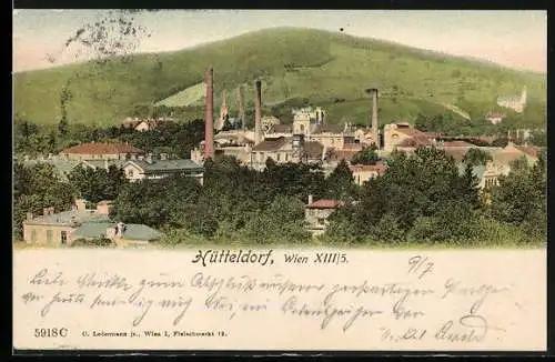 AK Wien, Hütteldorf, Panoramablick über die Ortschaft