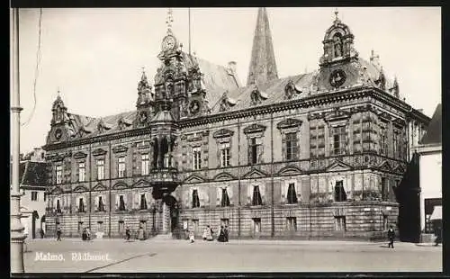 AK Malmö, Radhuset, Partie am Rathaus