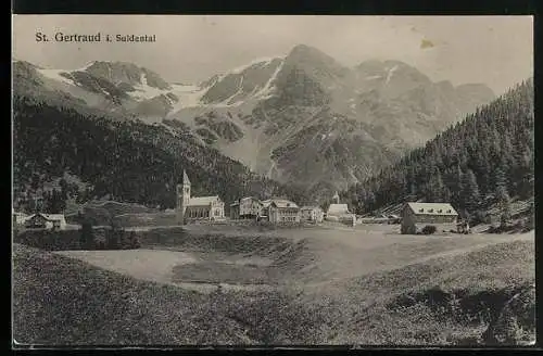 AK St. Gertraud i. Suldental, Ortschaft aus der Ferne