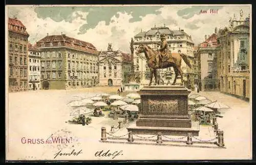 AK Wien, Am Hof, Partie am Denkmal
