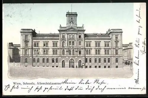 AK Wien, Schmelz, Blick auf die Albrechtskaserne