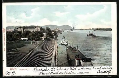 AK Wien, Partie am Donauufer