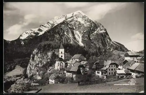 AK Pürgg, Ortsansicht mit Bergpanorama