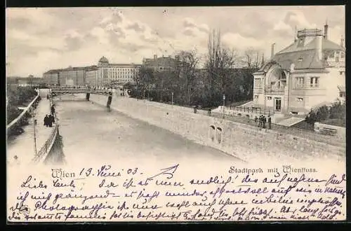 AK Wien, Stadtpark mit Wienfluss