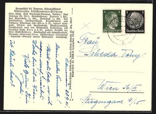 AK Ilmenau a. d. Thüringer Wald, Berggasthof an der Schöffenwiese Das Schöffenhaus