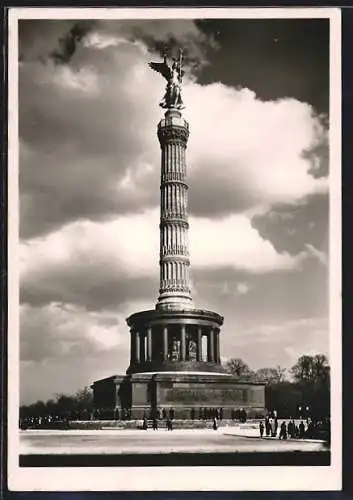 AK Berlin, Siegessäule mit Besuchern