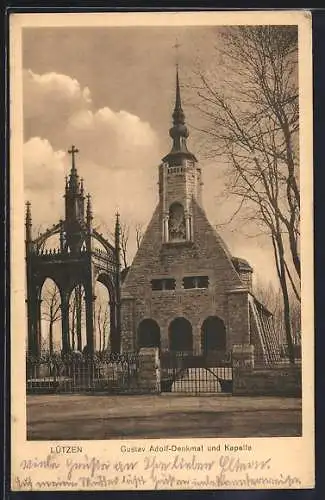 AK Lützen, Gustav-Adolf-Denkmal und Kapelle