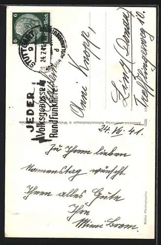 AK Stuttgart, Johanniskirche mit Feuersee