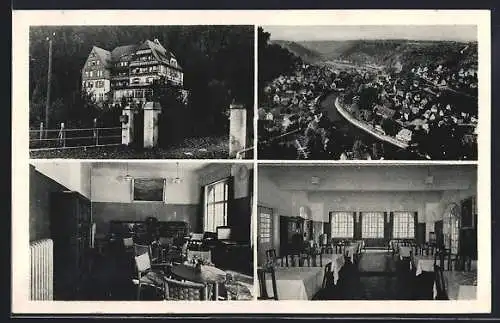 AK Sulz / Neckar, Erholungsheim Pfisterwald, Innenansicht, Ortsansicht mit Neckar