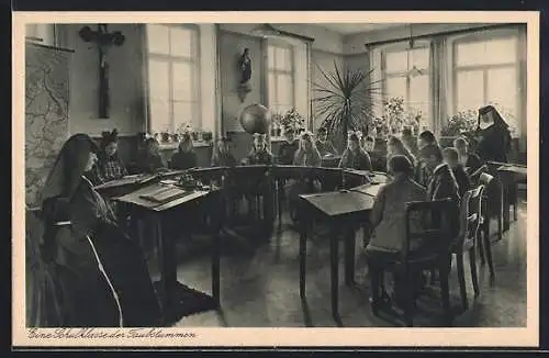 AK Heiligenbronn / Oberndorf, Erziehungsanstalt St. Franziskus, eine Schulklasse der Taubstummen