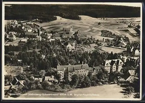 AK Schömberg / Schwarzwald, Flugzeugaufnahme des Orts