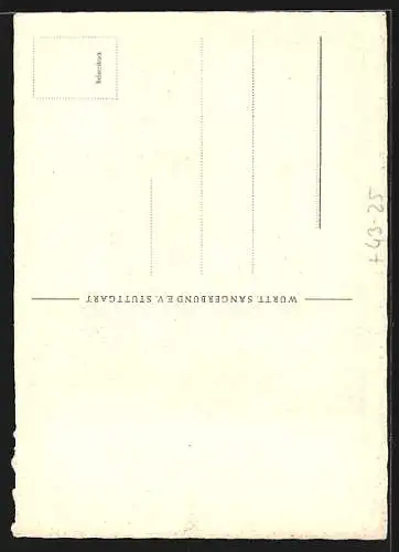 AK Ludwigsburg / Württemberg, Festpostkarte zum Bundesliederfest d. Württembergischen Sängerbundes 1949, Goethe Portrait