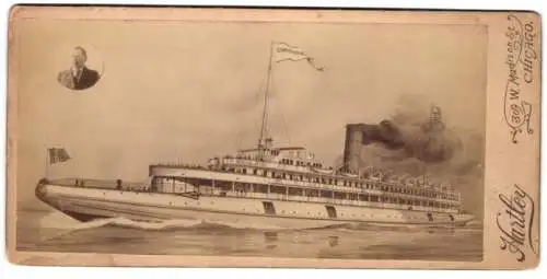 Fotografie Hartley, Chicago, McDougall Whaleback Passanger Boat Christopher Columbus, Captain Alexander McDougall