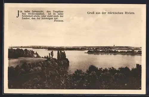 AK Teupitz /Mark, Teupitzer See aus der Vogelschau