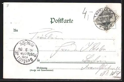 Künstler-AK Berlin-Spandau, Strassenbahnen in der Schönwalderstrasse mit dem Kaiser-Cafe