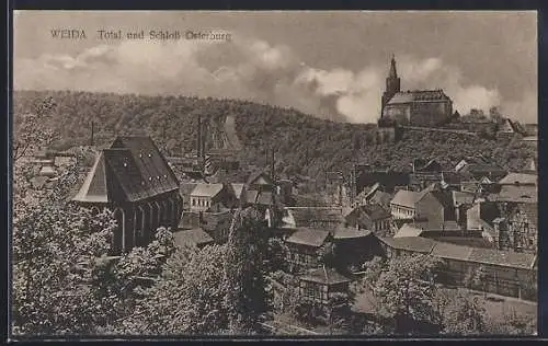 AK Weida / Thür., Totalansicht mit Schloss Osterburg