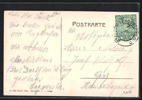 AK Bad Schwanberg, Glashütten, Ortsansicht mit bewaldeten Hügeln