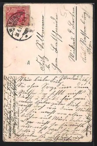 AK Lauter / Sachsen, Partie unter dem Erholungsheim des kgl. Sächs. Militär-Vereins-Bundes, Wappen