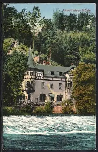 AK Lauenhain / Mittweida, Gasthaus Lauenhainer Mühle