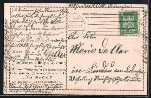 Künstler-AK Hans Huber-Sulzemoos: Holy Family, Heilige Familie in ihrer Stube