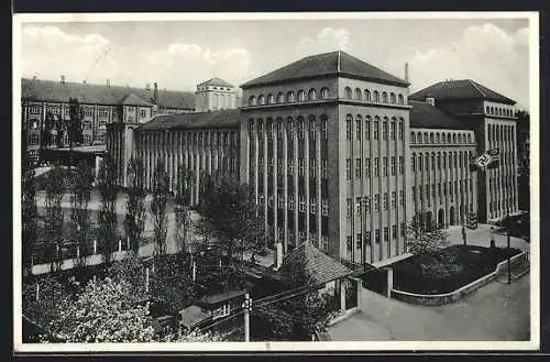 AK Freiberg / Sachsen, Strassenpartie an der Kaserne mit 