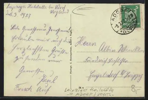 AK Adorf / Vogtl., Partie aus dem Ort mit Häusern