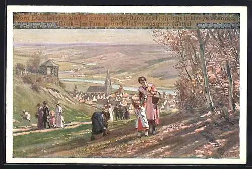 Künstler-AK Paul Hey: Frühling, Spaziergang