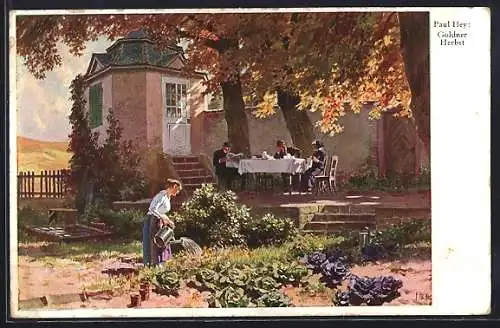 Künstler-AK Paul Hey: Goldner Herbst