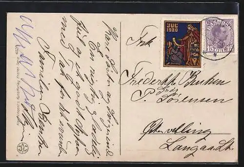 AK Schlittenfahrt im Winter, Windmühle, Weihnachtsgruss