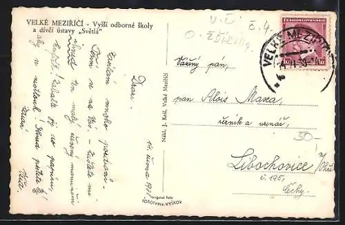 AK Velke Mezirici, Vyssi odborne skoly a divci ustavy Svetla