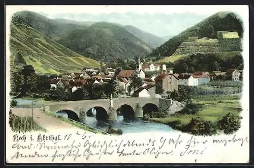 AK Rech / Ahr, Ortsansicht mit Flusspartie