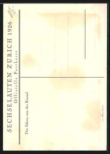 Künstler-AK Zürich, Sechseläuten 1926, Der Schuss von der Kanzel