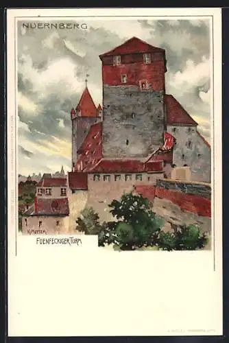 Künstler-AK K. Mutter: Nürnberg, fünfeckiger Turm