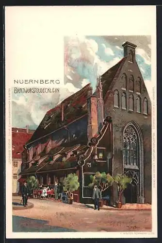 Künstler-AK Karl Mutter: Bratwurstglöcklein in Nürnberg