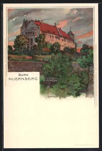 Künstler-AK K. Mutter: Nürnberg, Blick zur Burg
