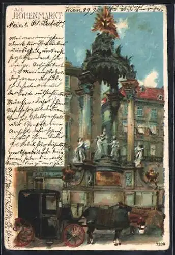 AK Wien, Hoher Markt, Pferdekutsche