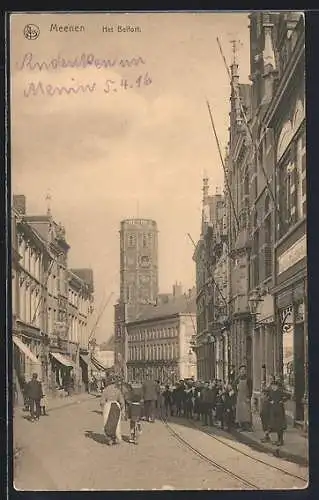AK Menin, Le beffroi mit Passanten