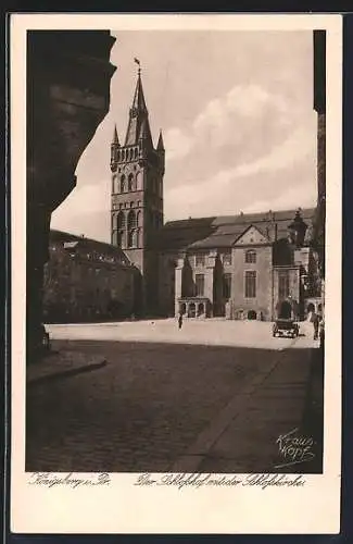 AK Königsberg, Der Schlosshof mit der Schlosskirche